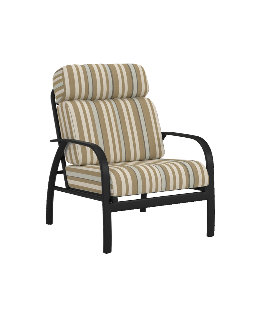 Final chair with striped cushions composited onto the original frame